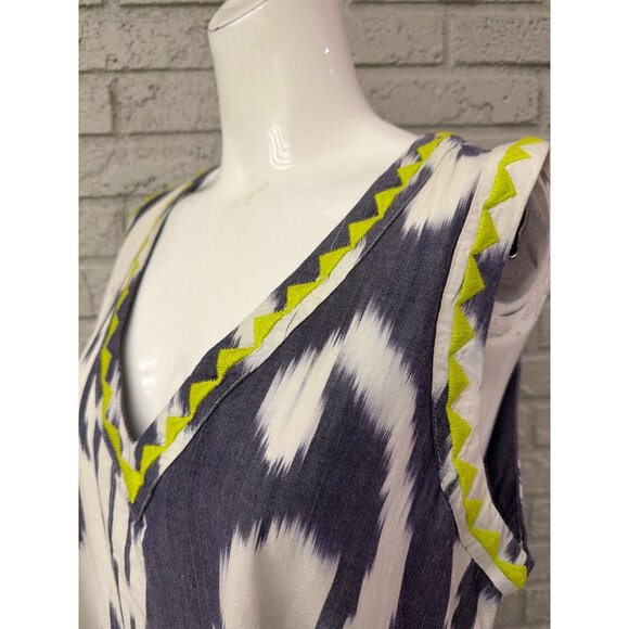 Uncle Frank Women Ikat Bloom Sleeveless A-Line Dress Size M - Picture 9 of 12